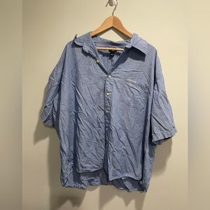 {US Polo Assn} men's casual button down T-shirt striped blue and white size 3XL